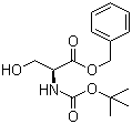 结构式 CAS# 59524-02-6, N-叔丁氧羰基-L-丝氨酸苄酯