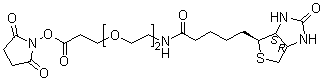 结构式 CAS# 596820-83-6, N-[2-[2-[3-[(2,5-二氧代-1-吡咯烷基)氧基]-3-氧代丙氧基]乙氧基]乙基]六氢-2-氧代-1H-噻吩并[3,4-d]咪唑-4-戊酰胺