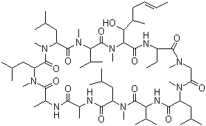 结构式 CAS# 59865-13-3, 环孢菌素; 环孢素; 环胞霉素 A