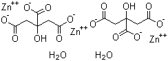 结构式 CAS# 5990-32-9, 柠檬酸锌(二水合物); 二水合柠檬酸锌
