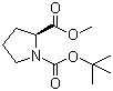 structure of CAS# 59936-29-7, Boc-L-Proline-methyl ester;Pyrrolidine-1,2-dicarboxylic acid 1-tert-butyl ester 2-methyl ester