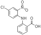 结构式 CAS# 60091-87-4, 2-(4-氯-2-硝基苯胺基)苯甲酸