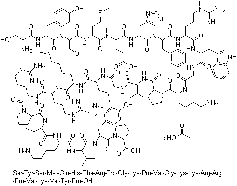 structure of CAS# 60189-34-6, Tetracosactide acetate;Tetracosactrin acetate; alpha1-24-Corticotropin acetate