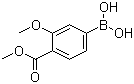 结构式 CAS# 603122-41-4, 3-甲氧基-4-甲氧基羰基苯硼酸