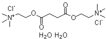structure of CAS# 6101-15-1, Succinylcholine chloride dihydrate;Bis[2-(dimethylamino)ethyl] succinate bismethochloride dihydrate; Choline succinate dichloride dihydrate; Succinic acid bis(2-dimethylaminoethyl) ester