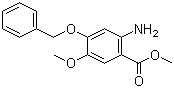 structure of CAS# 61032-42-6, Methyl 2-amino-4-benzyloxy-5-methoxybenzoate;2-Amino-4-benzyloxy-5-methoxybenzoic acid methyl ester