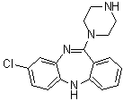 structure of CAS# 6104-71-8, Norclozapine;8-Chloro-11-(1-piperazinyl)-5H-dibenzo[b,e][1,4]diazepine; ACP 104; Demethylclozapine; Desmethylclozapine; N-Demethylclozapine; N-Desmethylclozapine