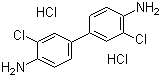 结构式 CAS# 612-83-9, 3,3'-二氯联苯胺盐酸盐; 盐酸二氯联苯胺