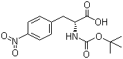 结构式 CAS# 61280-75-9, Boc-D-4-硝基苯丙氨酸; N-叔丁氧羰基-D-4-硝基苯丙氨酸