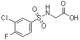structure of CAS# 613657-33-3, N-[(3-Chloro-4-fluorophenyl)sulfonyl]glycine