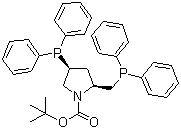 结构式 CAS# 61478-28-2, (2S,4S)-4-二苯基膦-2-(二苯基膦甲基)-N-叔丁氧羰基-吡咯烷