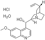 结构式 CAS# 6151-40-2, 奎尼丁单盐酸盐一水合物
