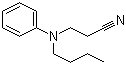 结构式 CAS# 61852-40-2, 3-(丁基苯氨基)丙腈; N-丁基-N-氰乙基苯胺