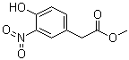 structure of CAS# 61873-93-6, 3-Nitro-4-hydroxyphenylacetic acid methyl ester;Methyl 2-(4-hydroxy-3-nitrophenyl)acetate; Methyl 3-nitro-4-hydroxyphenylacetate; Methyl 4-hydroxy-3-nitrophenylacetate