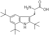 structure of CAS# 62029-63-4, 2,5,7-Tris-tert-butyl-L-tryptophan