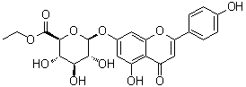 结构式 CAS# 62268-42-2, 5-羟基-2-(4-羟基苯基)-4-氧代-4H-1-苯并吡喃-7-基 beta-D-吡喃葡糖苷酸乙酯