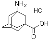 structure of CAS# 6240-01-3, 3-Amino-1-adamantanecarboxylic acid hydrochloride;3-Aminotricyclo[3.3.1.1(3,7)]decane-1-carboxylic acid hydrochloride