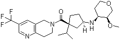结构式 CAS# 624733-88-6, MK 0812; 1,5-脱水-2,3-双脱氧-3-[[(1R,3S)-3-[[7,8-二氢-3-(三氟甲基)-1,6-萘啶-6(5H)-基]羰基]-3-(1-甲基乙基)环戊基]氨基]-4-O-甲基-D-赤式-戊糖醇