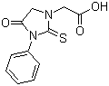 structure of CAS# 62609-86-3, 4-Oxo-3-phenyl-2-thioxoimidazolidine-1-acetic acid