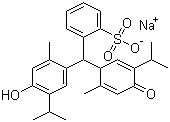 structure of CAS# 62625-21-2, Sodium Thymol Blue;Thymolsulfonphthalein sodium salt; Sodium hydrogen 4,4'-(3H-2,1-benzoxathiol-3-ylidene)bis(5-methyl-2-(1-methylethyl)phenolate) S,S-dioxide