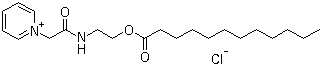 structure of CAS# 6272-74-8, Lapirium chloride;1-[[(2-Hydroxyethyl)carbamoyl]methyl]pyridinium chloride laurate; 1-[2-Oxo-2-[[2-[(1-oxododecyl)oxy]ethyl]amino]ethyl]pyridinium chloride; N-(Acyl colamino formyl methyl)pyridinium chloride; N-(Colaminoformylmethyl)pyridinium chloride laurate; N-(Lauroylcolaminoformylmethyl)pyridinium chloride; N-[[N-(2-Dodecanoyloxyethyl)carbamoyl]methyl]pyridinium chloride