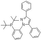 structure of CAS# 628333-86-8, 1-[2-[Bis(1,1-dimethylethyl)phosphino]phenyl]-3,5-diphenyl-1H-pyrazole;ditert-butyl-[2-(3,5-diphenylpyrazol-1-yl)phenyl]phosphane