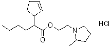 alpha-Butyl-2-cyclopentene-1-acetic acid 2-(2-methyl-1-pyrrolidinyl)ethyl ester hydrochloride molecular structure (CAS 6291-45-8)