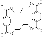 structure of CAS# 63440-93-7, 1,4-Butanediol-terephthaloyl chloride cyclic dimer;Pharacin; Pharacine; X-Guard VCA 1; 3,8,15,20-Tetraoxatricyclo[20.2.2.2(10,13)]octacosa-10,12,22,24,25,27-hexaene-2,9,14,21-tetrone