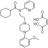 结构式 CAS# 634908-75-1, WAY-100635 马来酸盐; N-[2-[4-(2-甲氧基苯基)-1-哌嗪基]乙基]-N-2-吡啶基环己烷甲酰胺