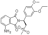 4-Amino-2-[(1S)-1-(3-ethoxy-4-methoxyphenyl)-2-(methylsulfonyl)ethyl]-1H-isoindole-1,3(2H)-dione molecular structure (CAS 635705-72-5)