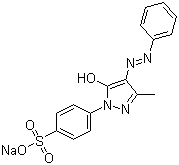structure of CAS# 6359-82-6, Acid Yellow 11;Sodium 4-(3-hydroxy-5-methyl-4-phenylazopyrazol-2-yl)benzenesulphonate