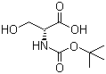结构式 CAS# 6368-20-3, Boc-D-丝氨酸; N-叔丁氧羰基-D-丝氨酸