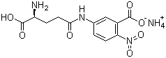 结构式 CAS# 63699-78-5, (S)-5-[(4-氨基-4-羧基-1-氧代丁基)氨基]-2-硝基苯甲酸单铵盐