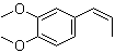 structure of CAS# 6380-24-1, cis-Methylisoeugenol;(Z)-3,4-Dimethoxy-beta-methylstyrene; (Z)-Methylisoeugenol; (Z)-O-Methylisoeugenol; 1,2-Dimethoxy-4-(1-cis-propenyl)benzene; 4-cis-Propenylveratrole; cis-Isoeugenol methyl ether