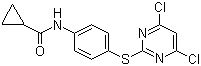 结构式 CAS# 639090-53-2, N-[4-[(4,6-二氯-2-嘧啶基)硫代)苯基]环丙甲酰胺