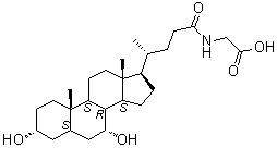 结构式 CAS# 640-79-9, 3alpha,7alpha-二羟基-N-(羧甲基)-5beta-胆烷-24-酰胺
