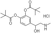 structure of CAS# 64019-93-8, Dipivefrin hydrochloride;4-(1-Hydroxy-2-(methylamino)ethyl)-1,2-phenylene dipivalate hydrochloride