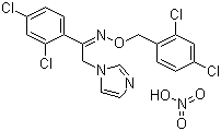 structure of CAS# 64211-46-7, Oxiconazole nitrate;(Z)-1-[2-(2,4-Dichlorophenyl)-2-[[(2,4-dichlorophenyl)oxy]imino]ethyl]-1H-imidazole mononitrate
