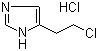 structure of CAS# 6429-10-3, 5-(2-Chloroethyl)-1H-imidazole hydrochloride;4-(2-Chloroethyl)-1H-imidazole hydrochloride; 4-(2-Chloroethyl)imidazole hydrochloride