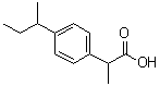 2-(4-(丁烷-2-基)苯基)丙酸分子结构 (CAS 64451-76-9)