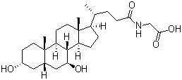 structure of CAS# 64480-66-6, Glycoursodeoxycholic acid;N-[(3alpha,5beta,7beta)-3,7-Dihydroxy-24-oxocholan-24-yl]glycine; N-[(3alpha,5beta,7beta)-3,7-Dihydroxy-24-oxocholan-24-yl]glycine; 3alpha,7beta-Dihydroxy-5beta-cholanoylglycine