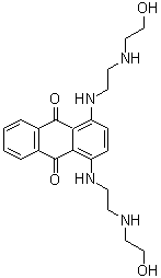 structure of CAS# 64862-96-0, Ametantrone;1,4-Bis[2-(2-hydroxyethylamino)ethylamino]anthraquinone; Ametantrone; NSC 196473; NSC 290813