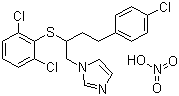 结构式 CAS# 64872-77-1, 硝酸布康唑; 1-[4-(4-氯苯基)-2-(2,6-二氯苯基)硫代丁基]咪唑硝酸盐