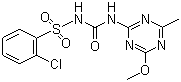 结构式 CAS# 64902-72-3, 氯磺隆; 3-(4-甲氧基-6-甲基-1,3,5-三嗪-2-基)-1-(2-氯苯基)磺酰脲