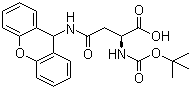 structure of CAS# 65420-40-8, N-Boc-N'-xanthyl-L-asparagine;Boc-Asn(Xan)-OH