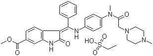 结构式 CAS# 656247-18-6, 乙磺酸尼达尼布