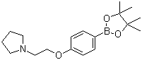 structure of CAS# 656257-46-4, 4-[2-(Pyrrolidin-1-yl)ethoxy]phenylboronic acid pinacol ester;1-[2-[4-(4,4,5,5-Tetramethyl-1,3,2-dioxaborolan-2-yl)phenoxy]ethyl]pyrrolidine; 1-[2-(Pyrrolidin-1-yl)ethoxy]-4-(4,4,5,5-tetramethyl-1,3,2-dioxaborolan-2-yl)benzene