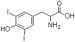 结构式 CAS# 66-02-4, 3,5-二碘酪氨酸