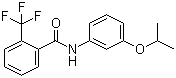 结构式 CAS# 66332-96-5, 氟担菌宁; 氟酰胺; 纹枯胺; N-(3'-异丙氧基苯基)-2-三氟甲基苯甲酰胺
