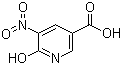 结构式 CAS# 6635-31-0, 6-羟基-5-硝基烟酸; 6-羟基-5-硝基吡啶-3-羧酸; 2-羟基-3-硝基吡啶-5-羧酸